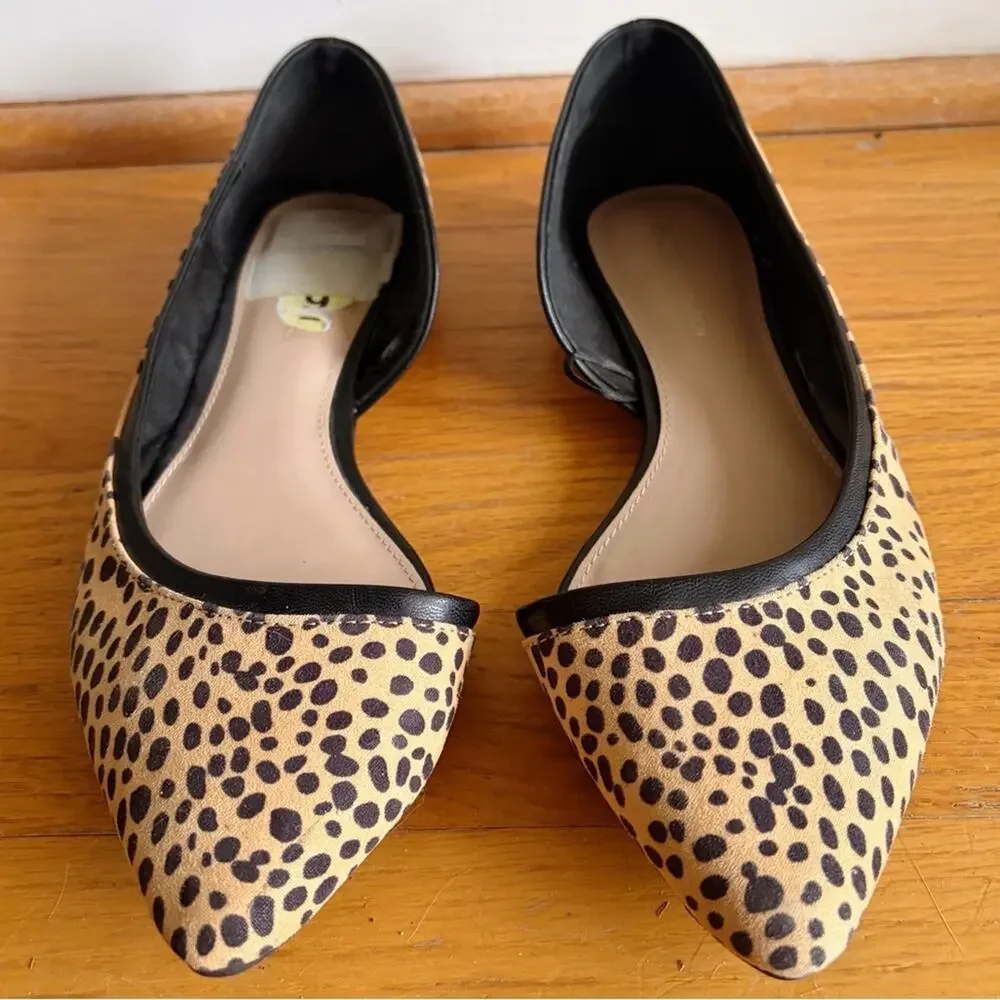 BCBGeneration | D’orsay Ballet Flats Shoes Leopard Animal Print Pointed Toe SZ 9 - Picture 2 of 7